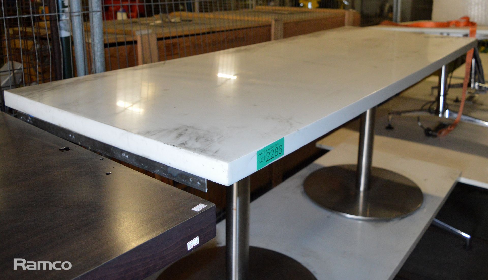 White Marble Effect Table W 2100mm x D 800mm x H 770mm - Image 2 of 3