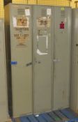 3x Single Door Lockers L 390mm x W 500mm x H 2000mm