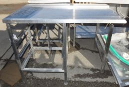 Stainless Steel Table With Under Counter Tray Rack H 840mm x W 1130mm x D 750mm
