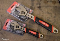 2x Dekton Adjustable Wrenches - sizes - 12 inch & 8 inch