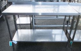 Stainless Steel Table With Lower Shelf L 1400mm x W 650mm x H 930mm