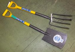 Draper value 2 piece garden spade & fork