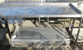 Stainless Table With Shelf L 1550mm x W 700mm x H 930mm