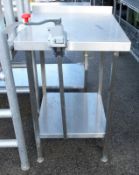 Stainless Steel Table - W 600mm x D 650mm x H 910mm with Bonzer commercial can opener