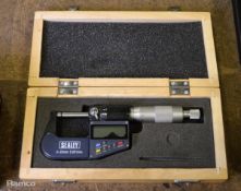 Sealey Digital External Micrometer 0-25mm