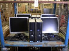 4x Dell 380 Optiplex Computers, Keyboards & HP Monitors