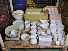 Various Crockery - Plates, Jugs, Cups, Saucers, Gravy Boats