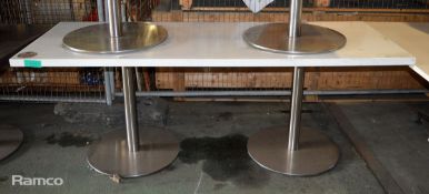 White Marble Effect Table W 2100mm x D 800mm x H 770mm