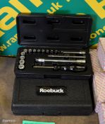 3x Roebuck socket set in cases