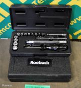 3x Roebuck socket sets in cases