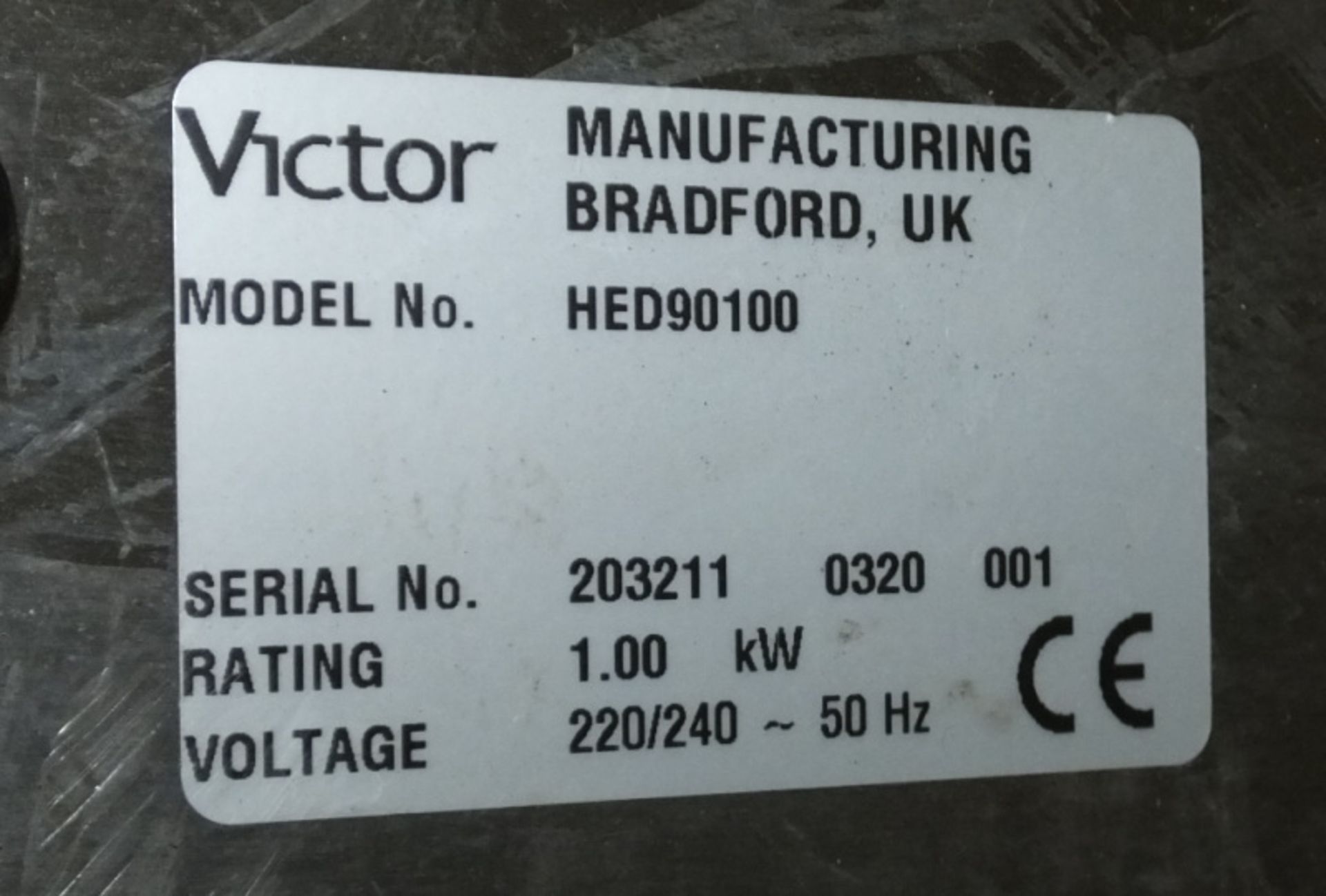 Victor HED90100 Wall Mounted Hot Cupboard L 880mm x W 330mm x H 630mm - Image 4 of 4