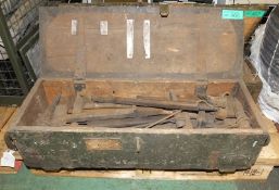 Glendale Forge Blacksmiths Tools in a wooden box