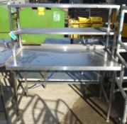 Stainless Table With Top Shelves L 1430mm x W 730mm x H 1590mm