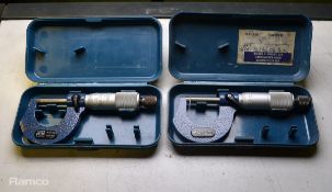 2x Moore & Wright External Micrometers 0-25mm