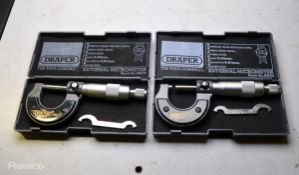 2x Draper 0-25mm External Micrometers