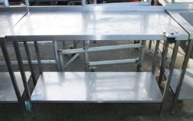 Stainless Table With Lower Shelf L 1400mm x W 650mm x H 900mm