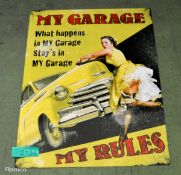 Tin sign 700mm x 500mm - My Garage