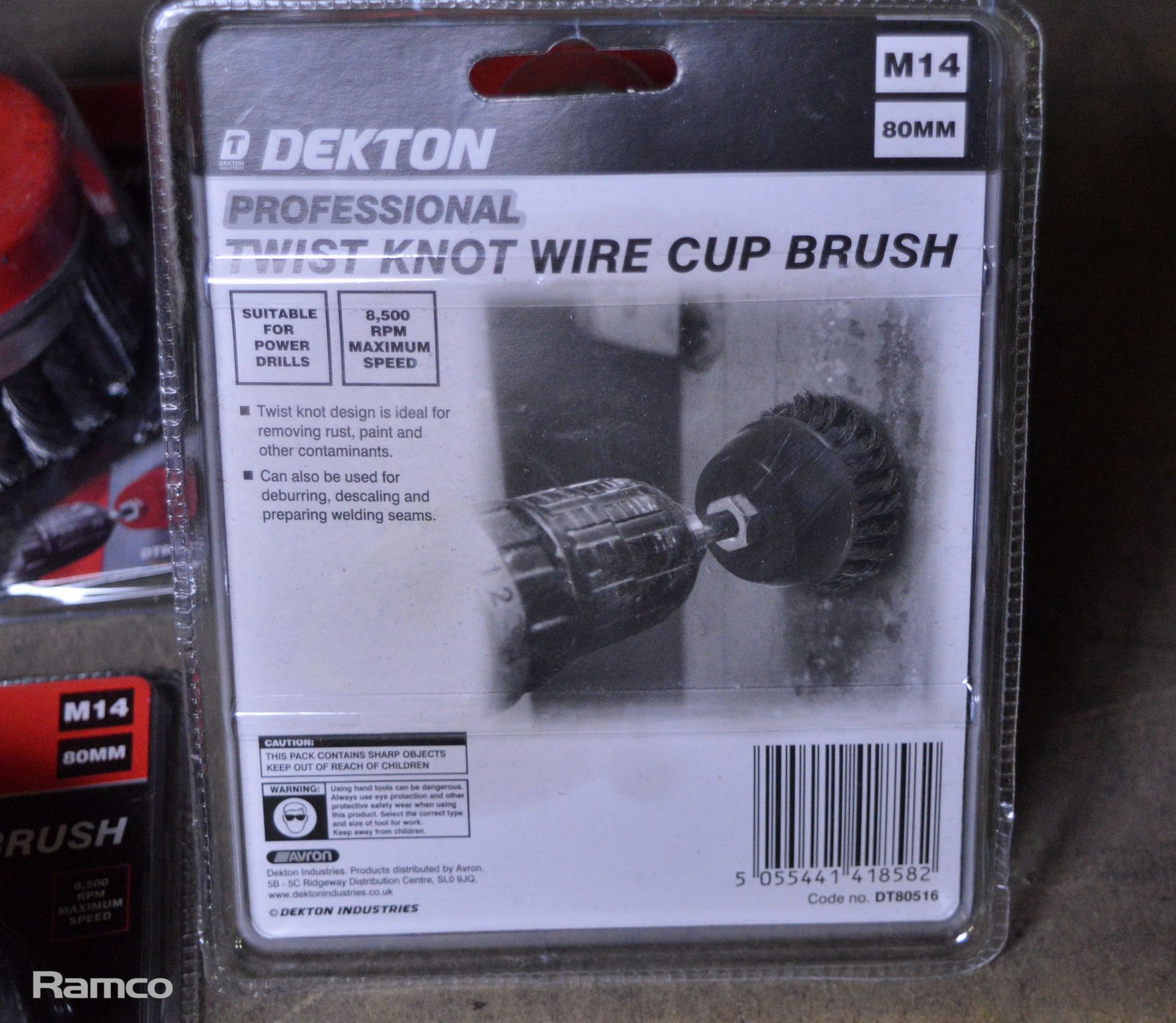 4x Dekton M14 80mm professional twist knot wire brush cups - Image 2 of 2