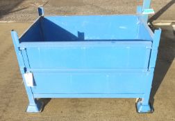 Blue metal storage bin - W920mm x D610mm x H 600mm