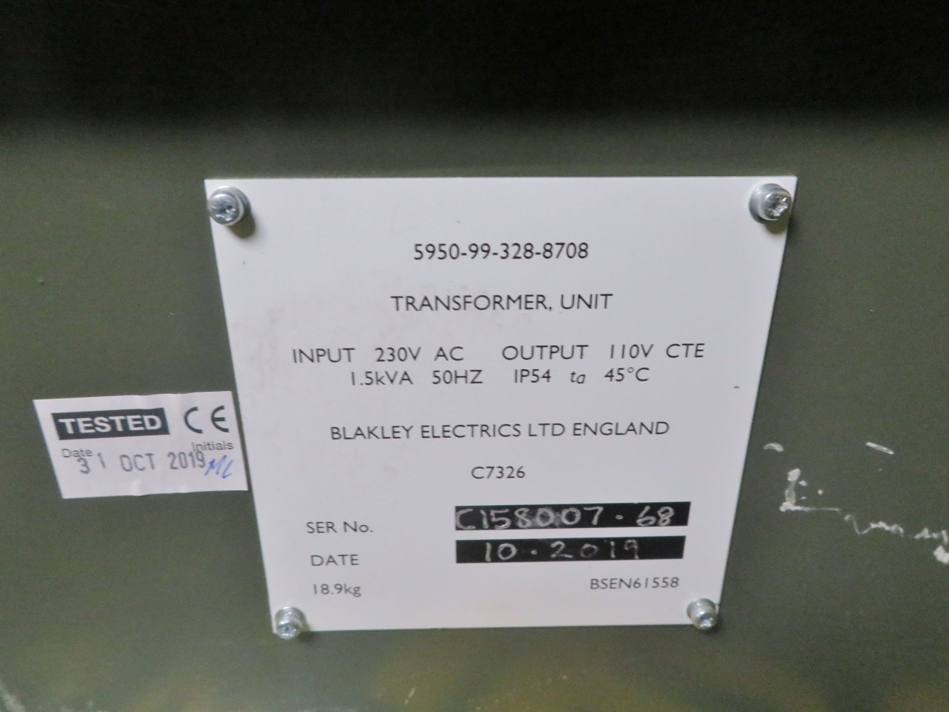 2x Blakley C7326 Transformer Units Input 230v Output 110v - Image 5 of 6