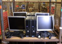 4x Dell 380 Optiplex Computers with keyboards and HP Monitors