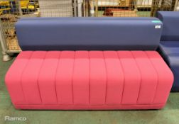 Allermuir Two Tone Bench Sofa - blue & red