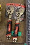 2x Dekton 12 inch Adjustable Wrenches