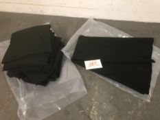 6x Circular black table cloths 10' diameter