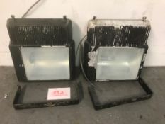 2x outdoor floodlights with wall brackets