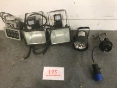 3x floodlights, pinspot & mirrorball rotator