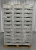 55x Tote Storage Boxes - L600 x W400 x H150mm
