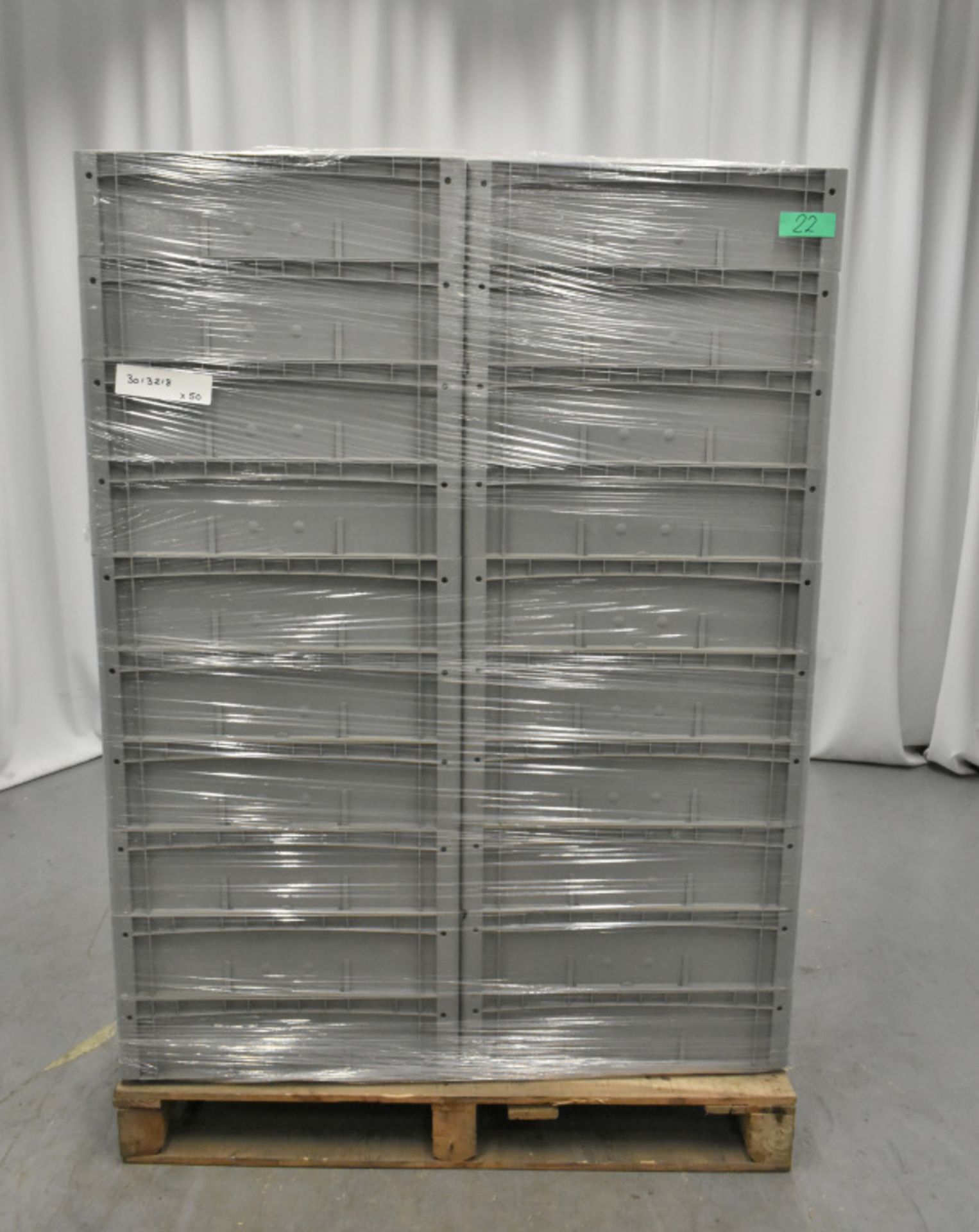 50x Tote Storage Boxes - L600 x W400 x H150mm