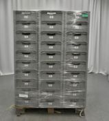 50x Tote Storage Boxes - L600 x W400 x H150mm