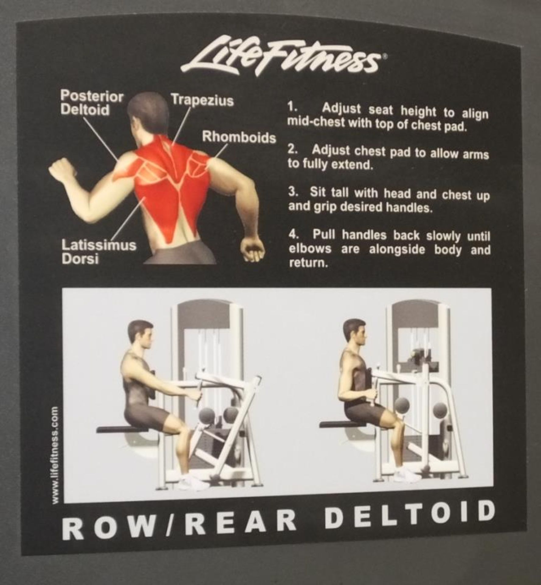 Life Fitness FZRW Row/Rear Deltoid Machine - Image 3 of 10