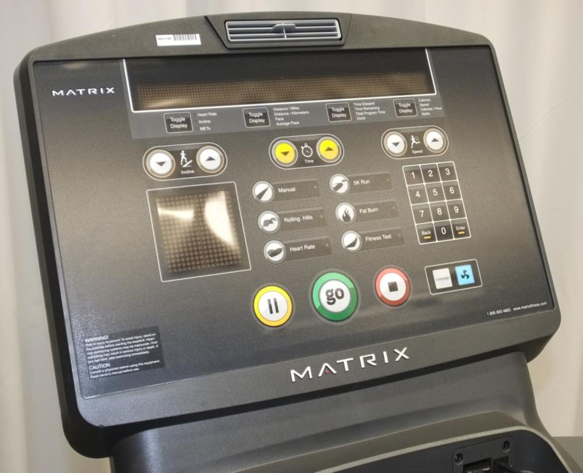 Matrix Ultimate Deck T-5x/7x treadmill - power not tested due to American power supply - Image 3 of 8