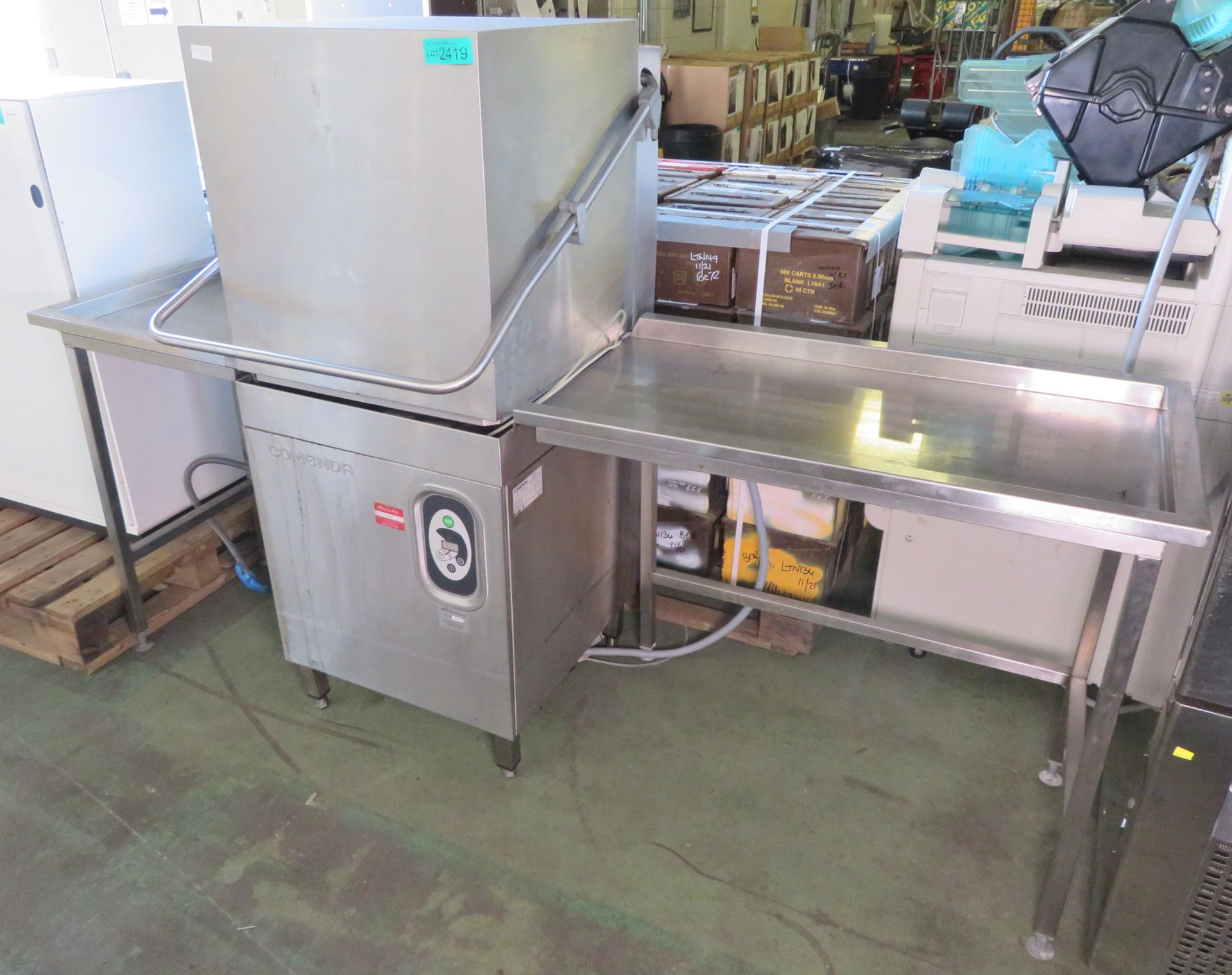 Comenda C 1300RT Dishwasher 380-400V with pre table & run off tabling - Image 2 of 5