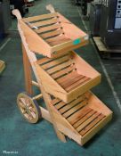 Wooden 3 Tier Mobile Display Unit - L 500mm x W 900mm x H 1170mm