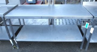 Stainless Steel Preparation Table With Lower Shelf L 1500mm x W 700mm x H 820mm