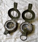 2x Stanley Prismatic Marching Compass NSN 6605-99-537-9034 - 1x AS SPARES OR REPAIRS