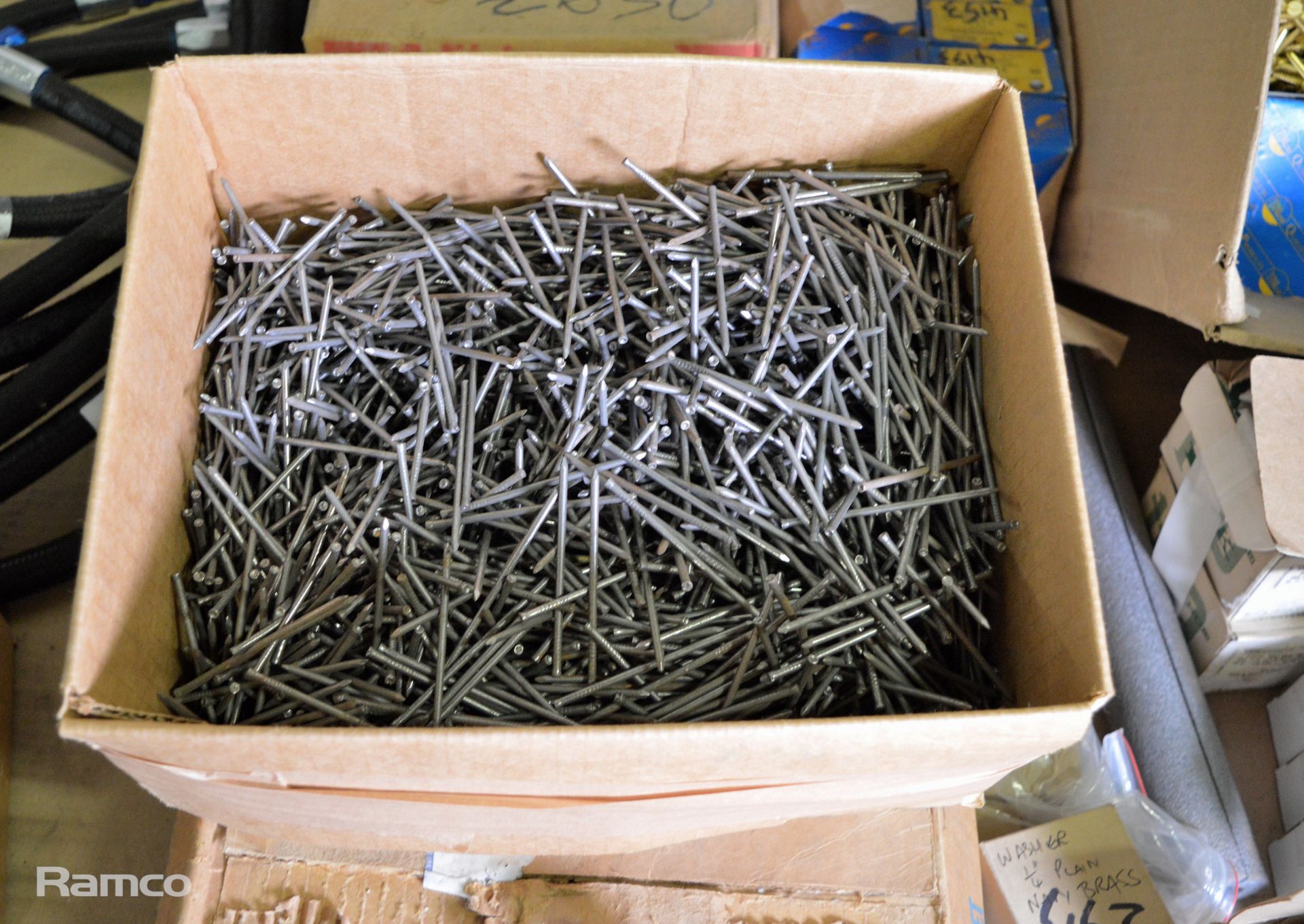 Various Size Bolts, Wood Screws, Nails,Washers, 9x Flexible Hose & Tubing - Image 3 of 10