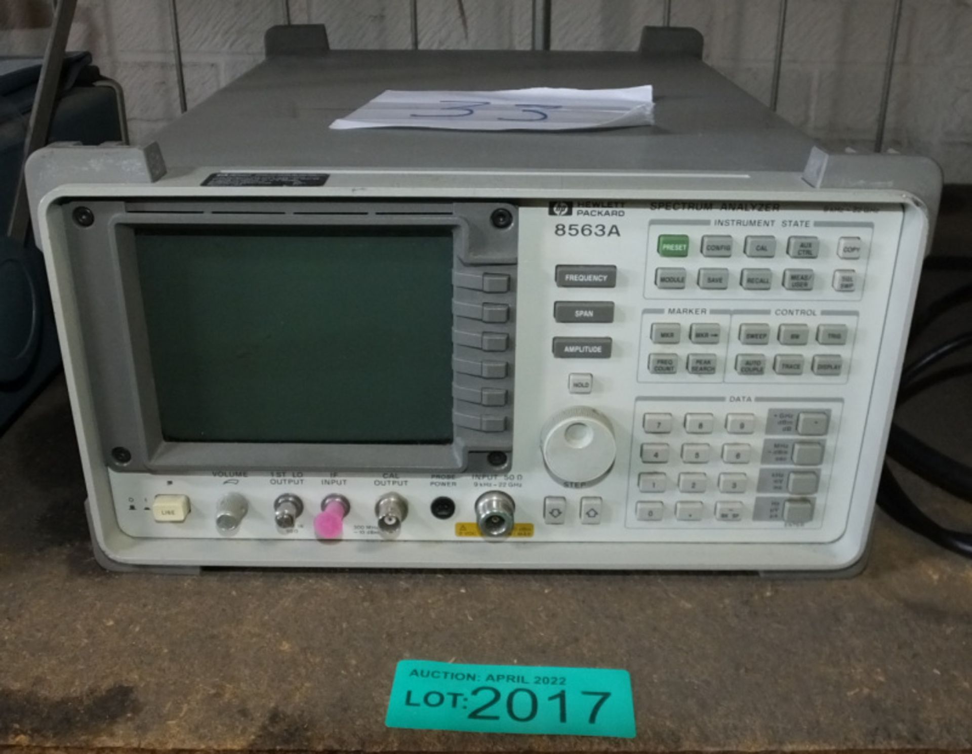 HP 8563A Spectrum Analyzer - options 103 104 H09