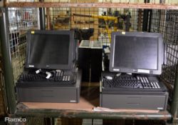 2x NCR Shop Register Electric Till assemblies with Barcode Function