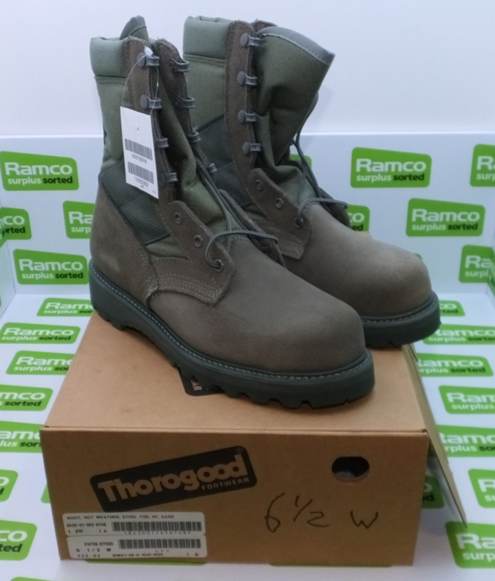 Thorogood footwear hot weather boots Steel toe cap - Sage - 6 1/2 W