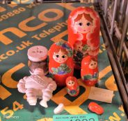 Russian Doll Set, Michelin Man Ornament - Broken Foot, 250v Extension Plug