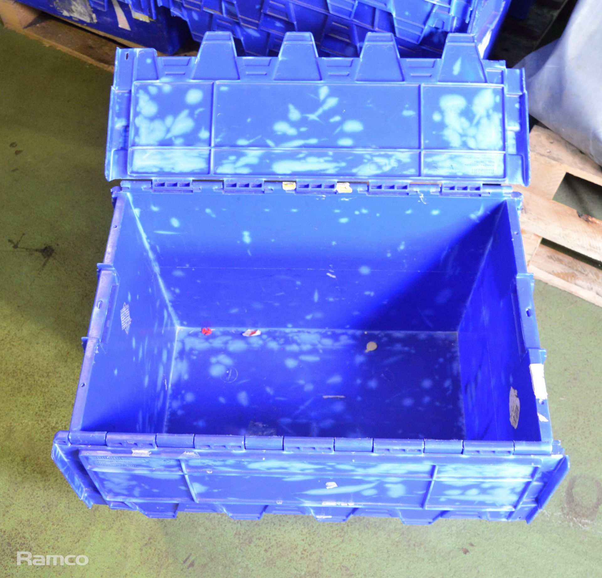 60x Plastic Tote Boxes With Attached Lid L 600mm x W 400mm x H 350mm - Image 3 of 3