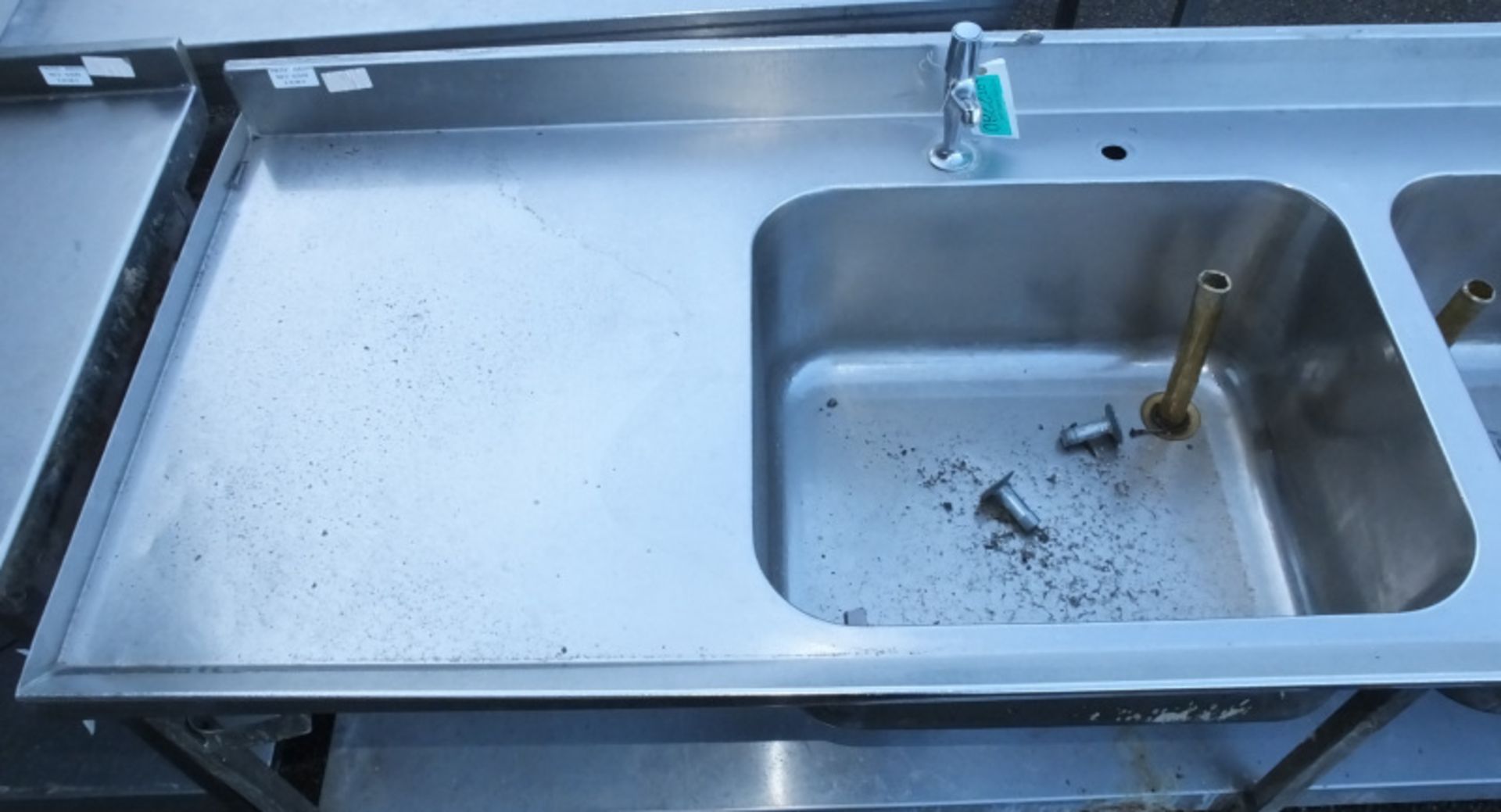 Stainless Steel Double Sink Countertop L 2400mm x W 700mm x H 900mm - Image 2 of 5