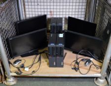 4x Lenovo Thinkcentre PC units - Monitor, Basestation, Keyboard, cables