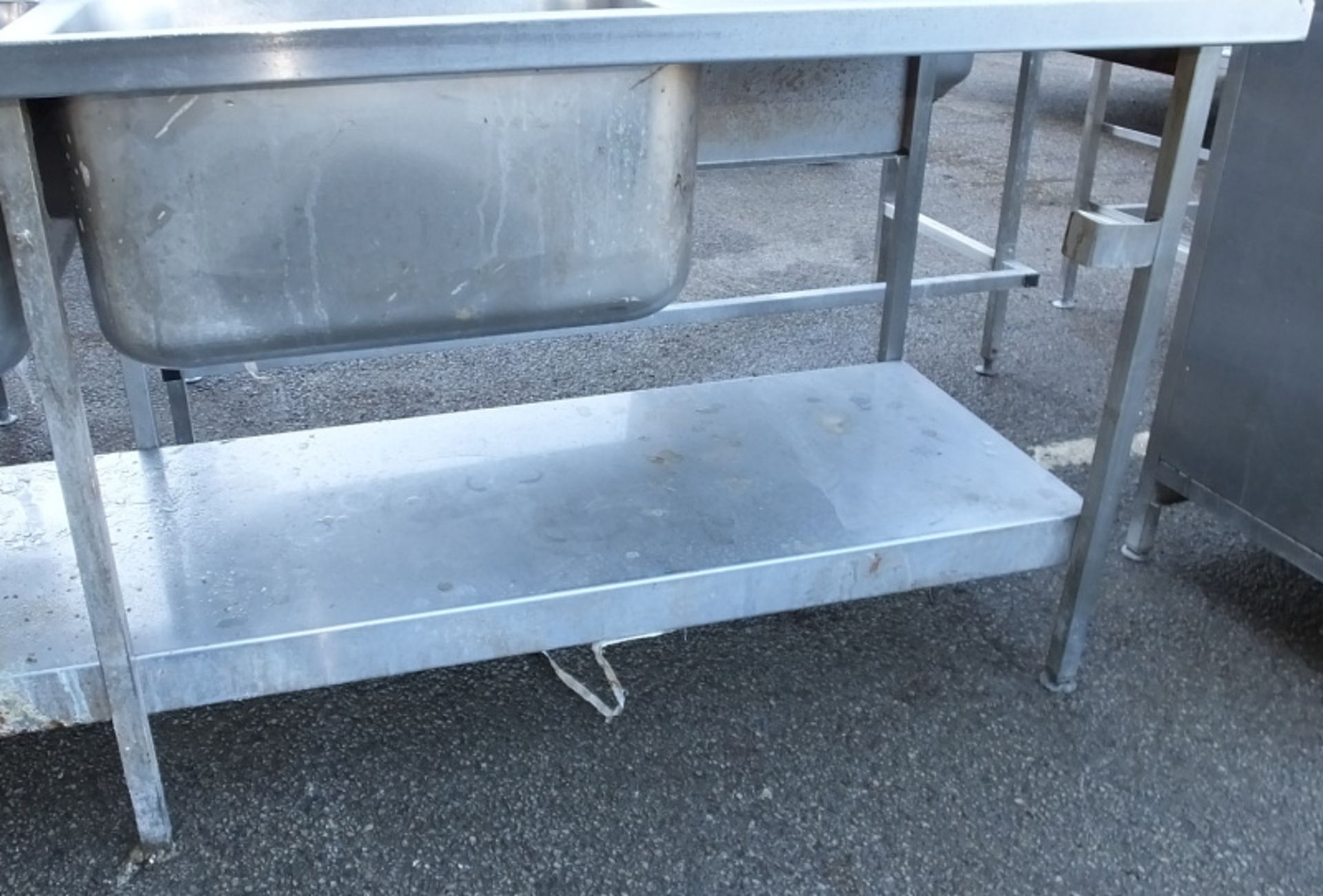 Stainless Steel Double Sink Countertop L 2400mm x W 700mm x H 900mm - Image 4 of 5