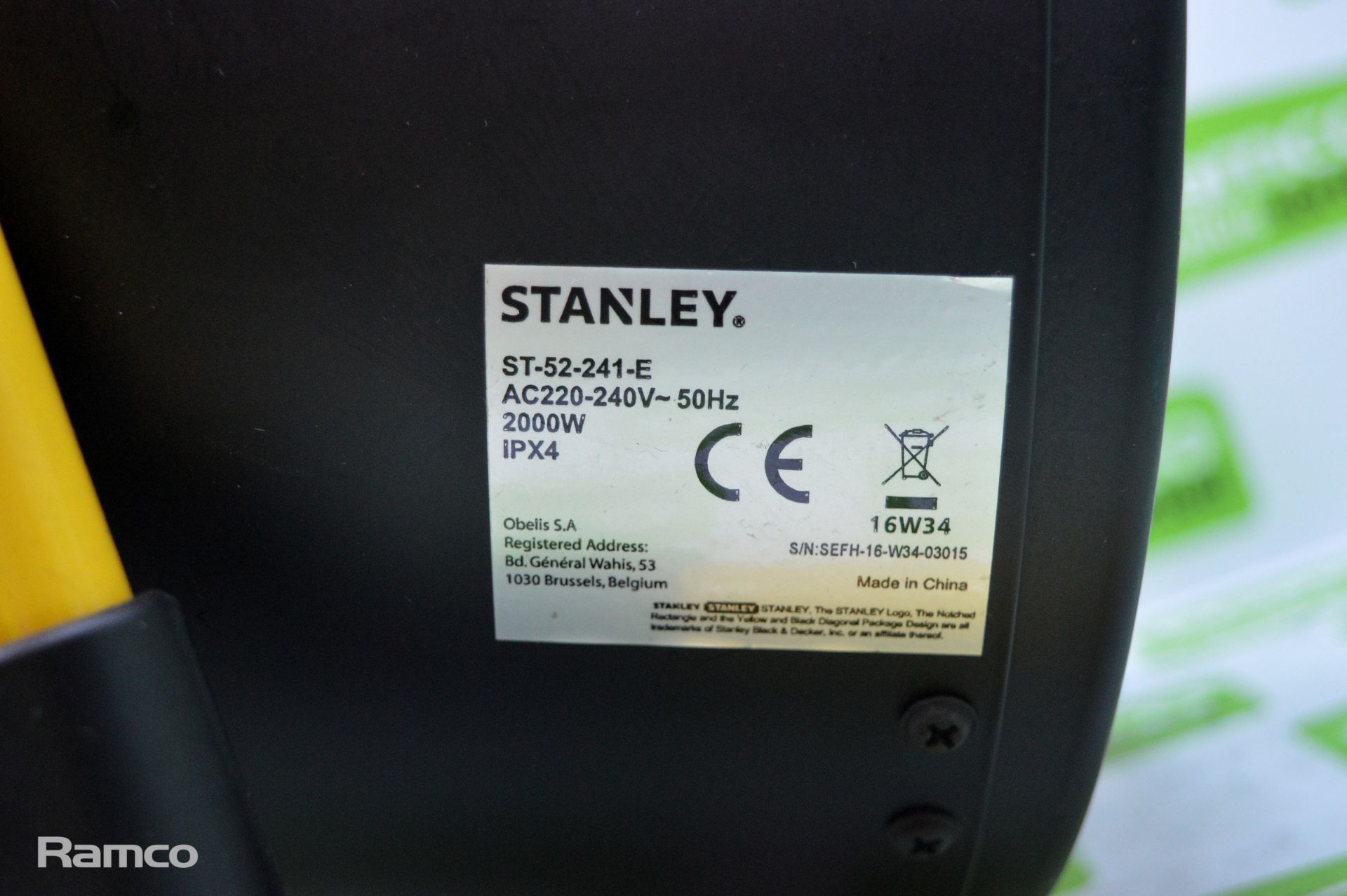 Stanley 2KW 240V Fan Heater L 300mm x W 300mm x H 320mm - Image 3 of 3