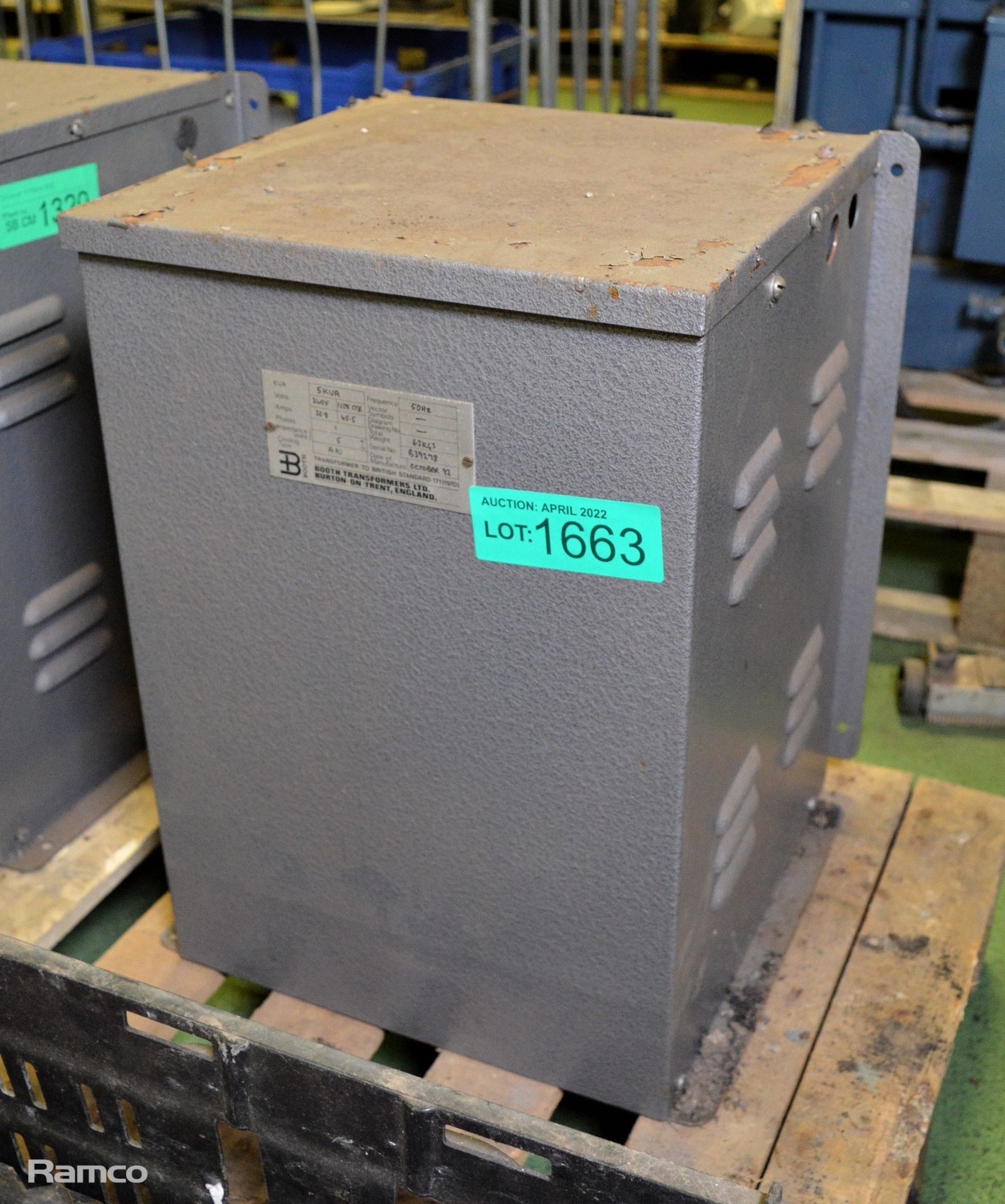 Booth Transformers Ltd 5KVA - 240V - 110V CTE - 20.8A - 45.5A - Image 3 of 3